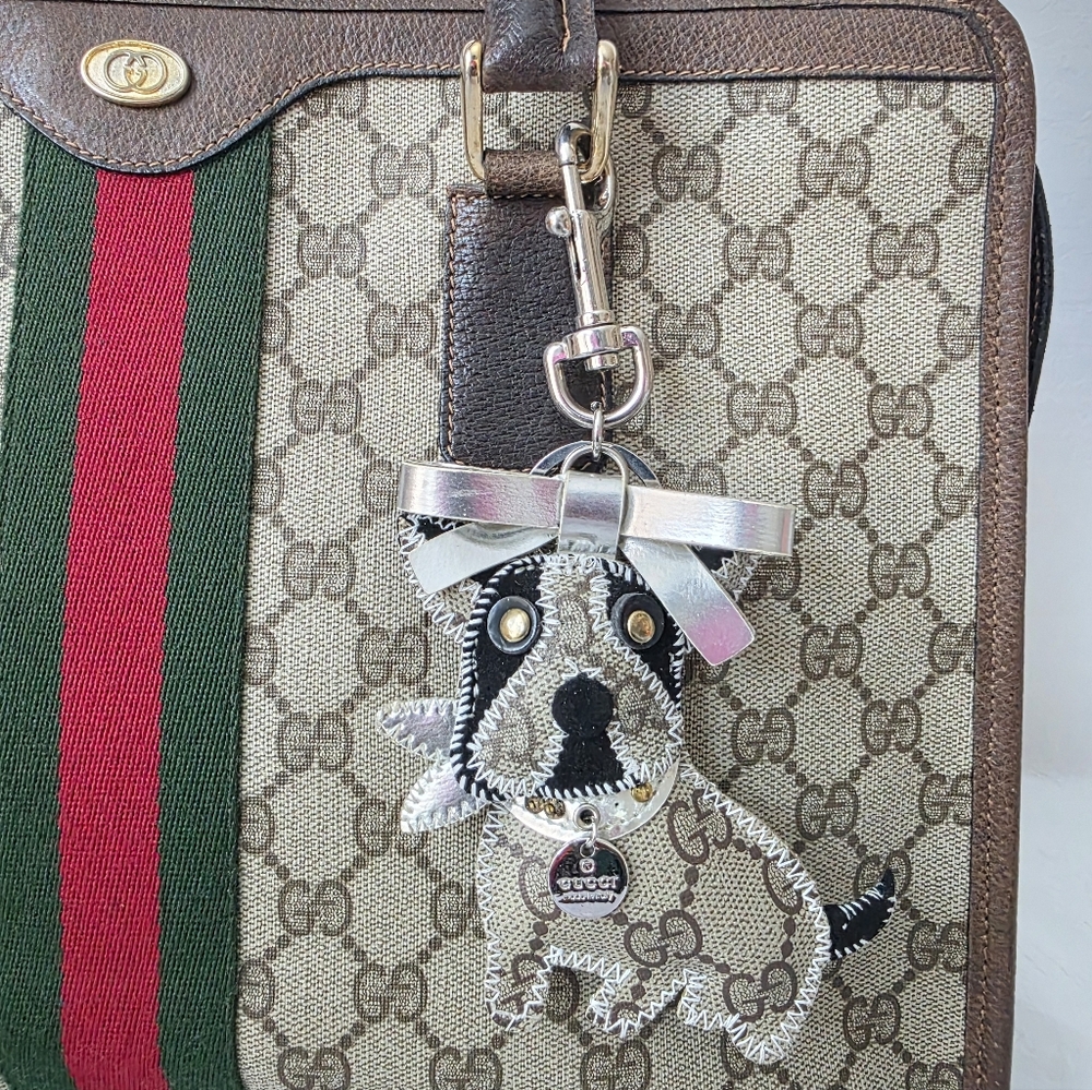 Auth Gucci GG French Bulldog Leather Keychain/Charm - Picture 2 of 8